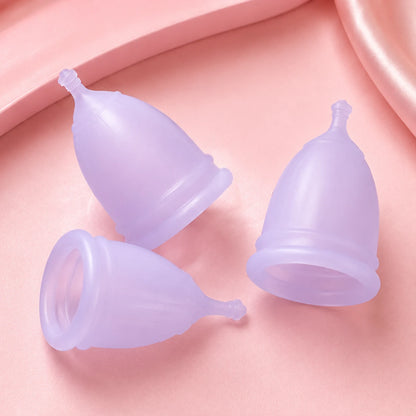 Menstrual Cups - Set of 3 Reusable Period Cups Soft Silicone Tampon and Pad Alternative