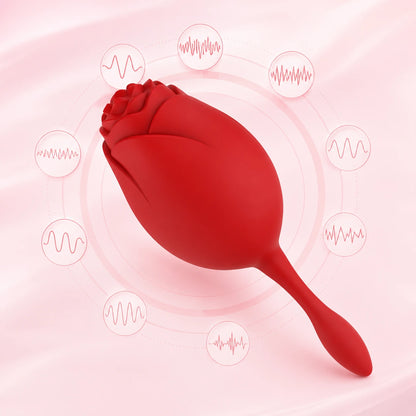 Rose Vibrator Clitoral Stimulator , Food Grade Silicone, Rechargeable