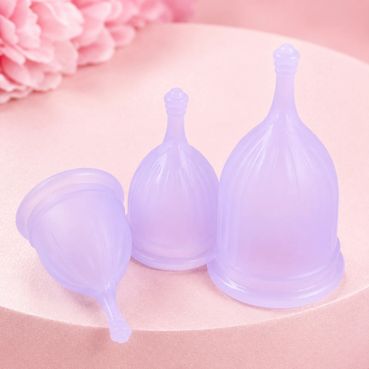 Menstrual Cups - Set of 3 Reusable Period Cups Soft Silicone Tampon and Pad Alternative